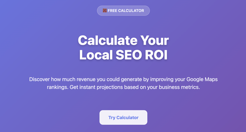 Local seo roi calculator